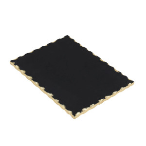 Serving Board Marble Black  W/ Gold Rectangle