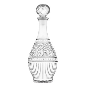 Elegant crystal decanter with intricate design, perfect as a wedding favor to add a touch of sophistication.