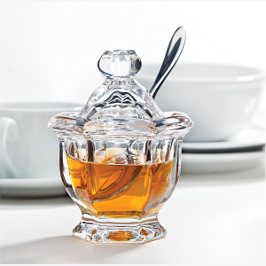 A Crystal Honey Jar Favor with Spoon Perfect for wedding favors