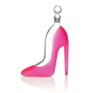 A Crystal Pink High Heel Decanter Perfect for a wedding favor or bridal shower