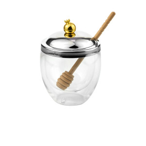 A Pomegranate honey jar perfect for wedding favors, and Bridal showers, favors