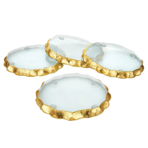 A crystal gold edge, wine coaster perfect for wedding favors and bridal showers favors
