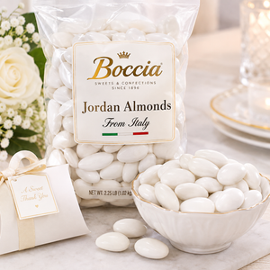 Boccia White Jordan Almonds from Italy – 2.25 lb Bag 