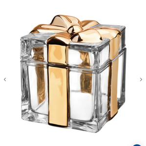 A crystal candy box wrapped with the gold ribbon perfect for a wedding, Favors and bridal shower