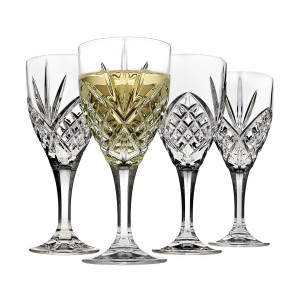 Elegant Crystal White Wine Glasses, Set of 4