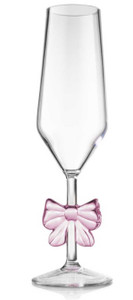 Pink Acrylic Champagne Wine Glass with Bow
