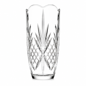 Scalloped clear crystal flower vase wedding favor gift with elegant cut glass design for weddings and anniversaries