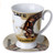 Cucina Italiana Porcelain Coffee Mug and Saucer Set Bean Decor