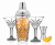 Crystal Martini Set with shaker