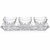 Elegant crystal appetizer serving set with rectangular tray and three square dipping bowls for wedding favors
