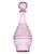 A beautiful pink glass decanter with intricate designs, perfect as a wedding or bridal shower favor