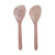 Two pink salad serving spoons on a white background, perfect for wedding favors or elegant dining occasions.