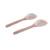A pair of pink resin salad spoons resting on a white surface, ideal for wedding favors and stylish serving.