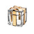 a Crystal candy box wrapped with gold ribbon and bow ideal for wedding favors