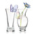 Set of 2 elegant crystal butterfly bud vases with purple and multi-color butterfly accents for wedding favors, bridal shower favors, and baby shower décor.