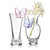 Set of 2 butterfly bud vases in clear glass with pink and purple accents, elegant mini flower vases for wedding centerpieces and event decor