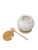 White honey jar wedding favors with natural bamboo lid for bridal shower tables
