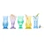 Colored crystal bud vases with fresh flowers for wedding favors, bridal shower centerpieces, and home décor