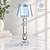 Light blue crystal votive holder lamp for wedding centerpieces, bridal showers and corporate gifts
