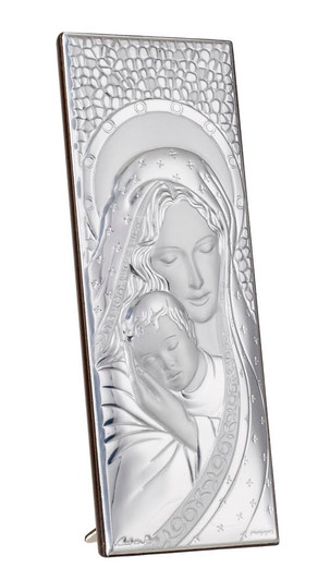 Madonna and child silver holy plaque Madonna and child silver holy plaque