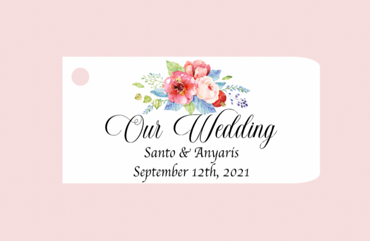 Wedding Favor Tags Red Flowers