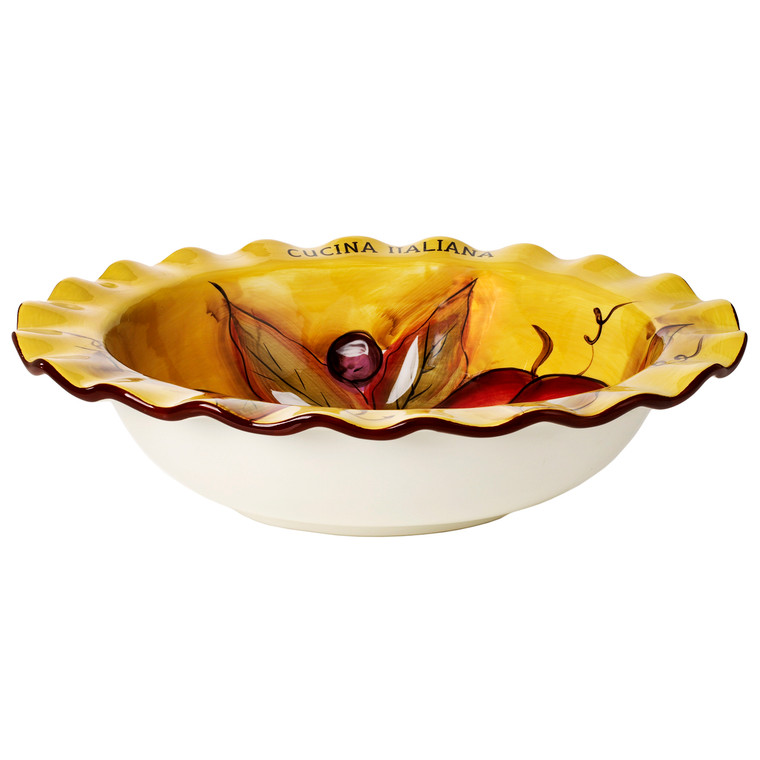 Cucina Italiana Ceramic 15 Inch Pasta Serving  Fruit Bowl Oval