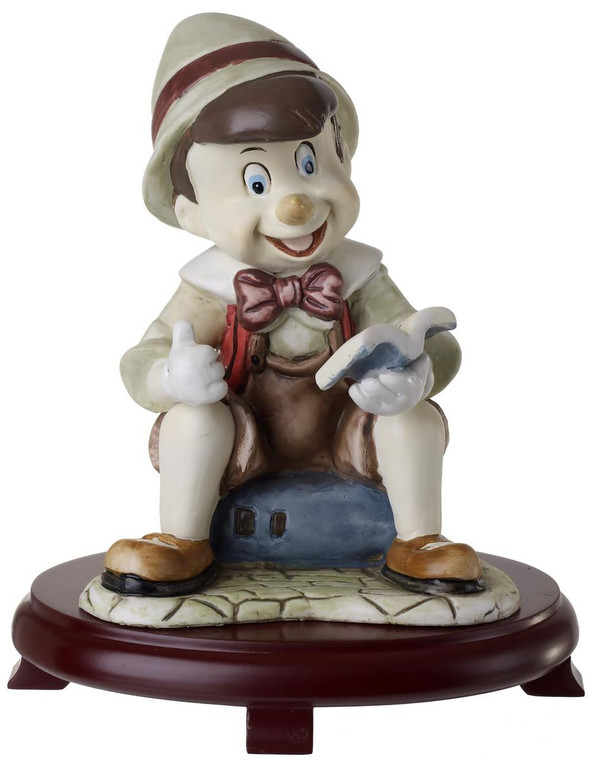 Pinocchio Replica Figurine Porcelain Centerpiece On Wood Base