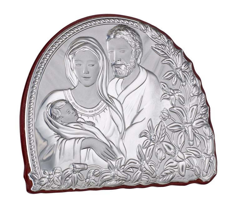 Holy Family Italian 925 Argento Religious Plaque