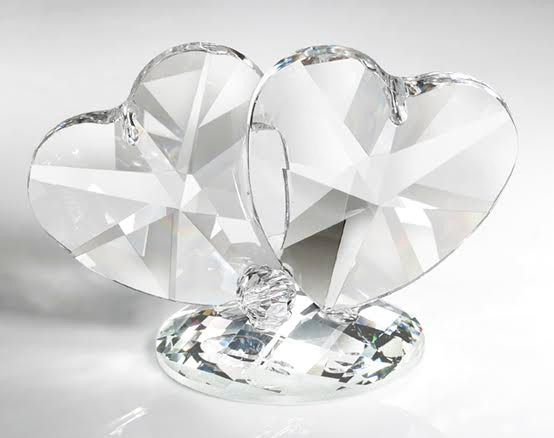 Italian 24% Crystal Double Hearts