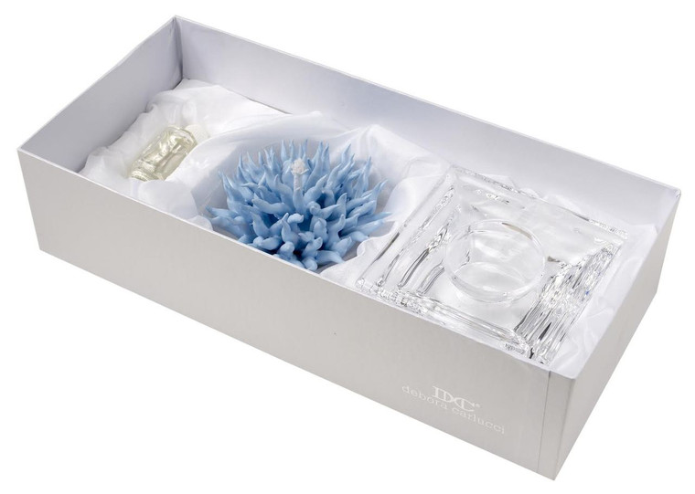 Italian Crystal Base Decorative Perfume Bottle With Porcelain Coral Top box
