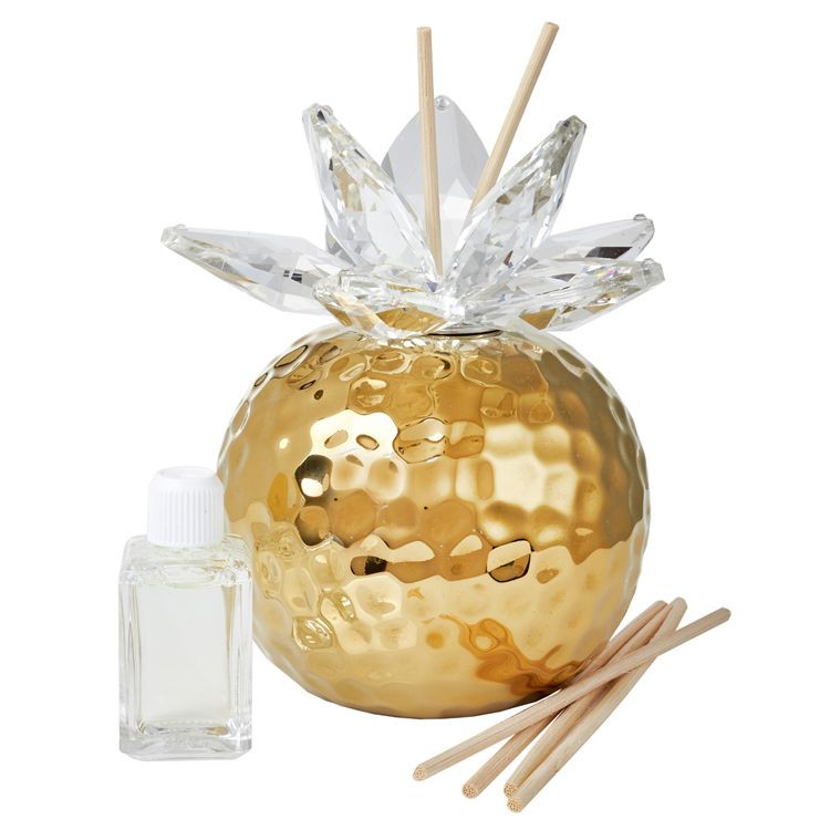 Decorative Aroma Diffuser Gold Crystal Lotus Top Wedding Favor