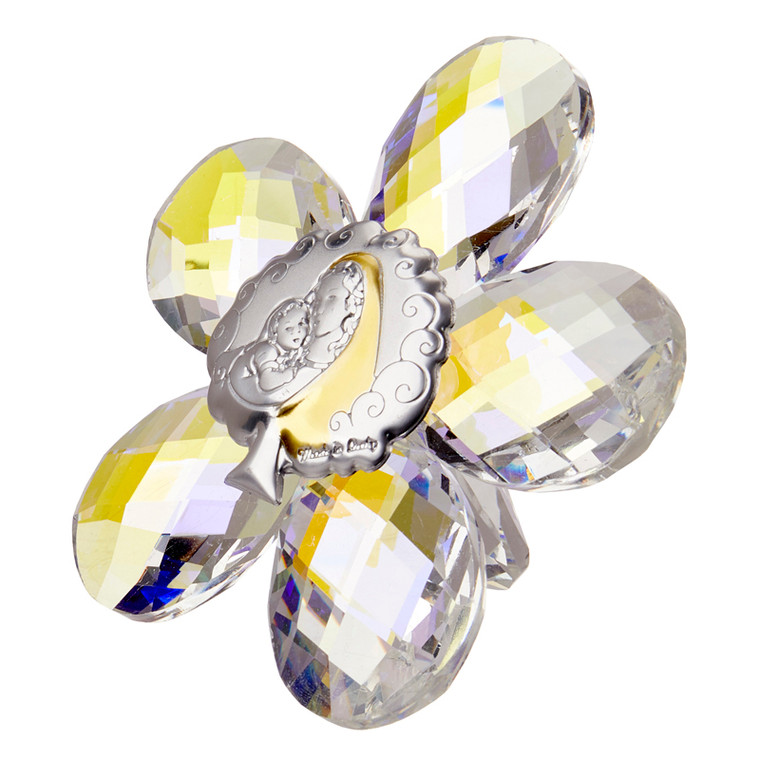 Mother and Child Icon Crystal Star Shaped Argento