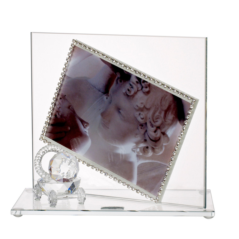 Baby Photo Frame w, Swarovski Crystal border & Crystal Stroller (Favor)