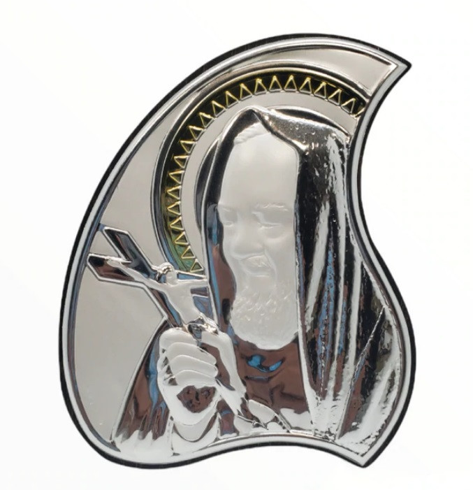 Padre Pio Icon 925 Silver Argento 