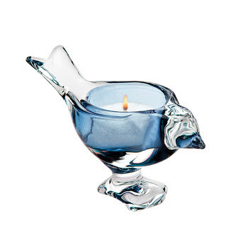 A Crystal  blue Bird Votive