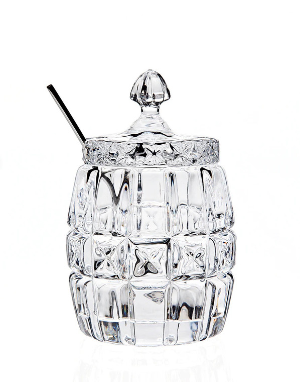 Crystal sugar bowl with lid and spoon wedding favor and bridal shower gift