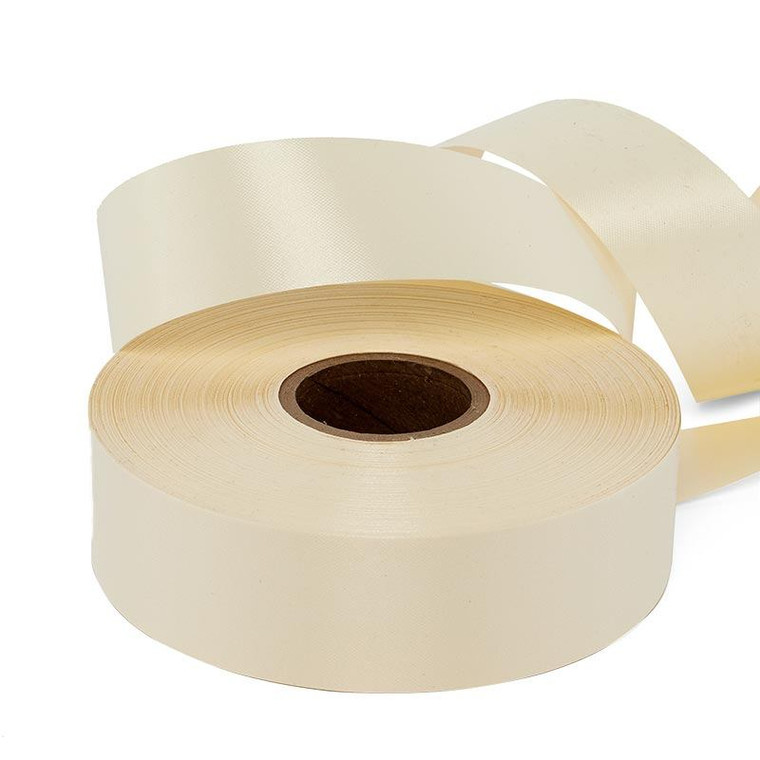 Satin Ribbon 1 inch Single Face Ivory 100 Yards 