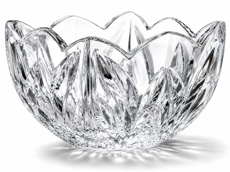 Clear crystal serving bowl for wedding favors, bridal shower gifts, and home décor