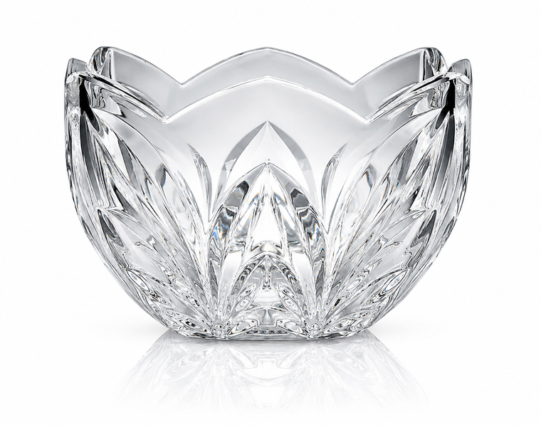 Scalloped crystal candy dish favor gift for elegant wedding receptions and bridal showers