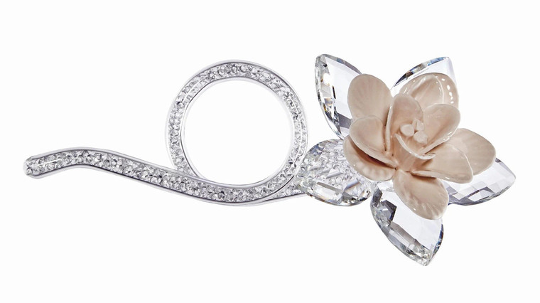 Crystal Beaded Swarovski Flower with Stem Porcelain