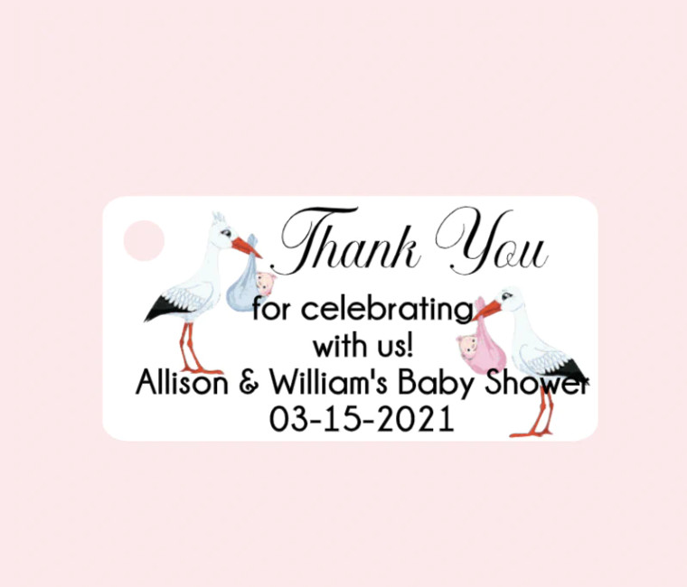 Baby Shower Favor Tags  Hugs ans Kisses