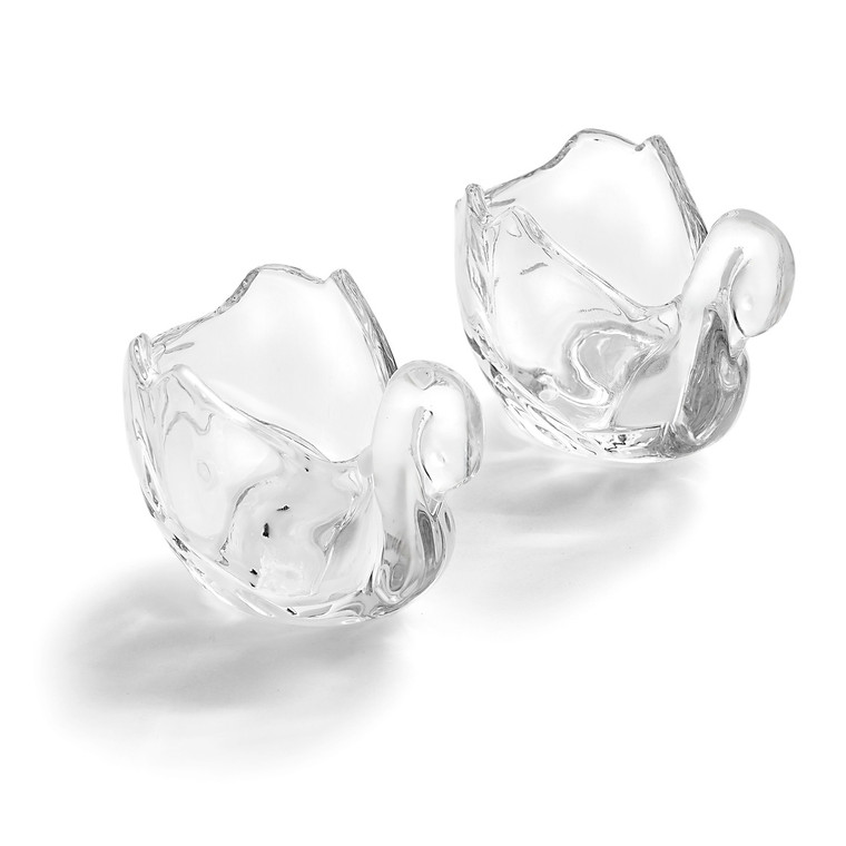 Crystal Swan Votive Holder - Set of 2