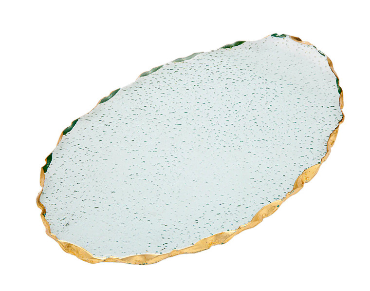 Oval Serving Tray Platter - Gold Trimmed