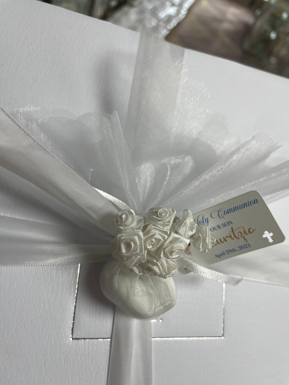 Double Organza White Rose