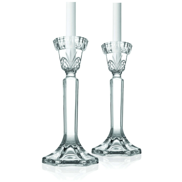 A set of crystal Tapered Candlestick Set