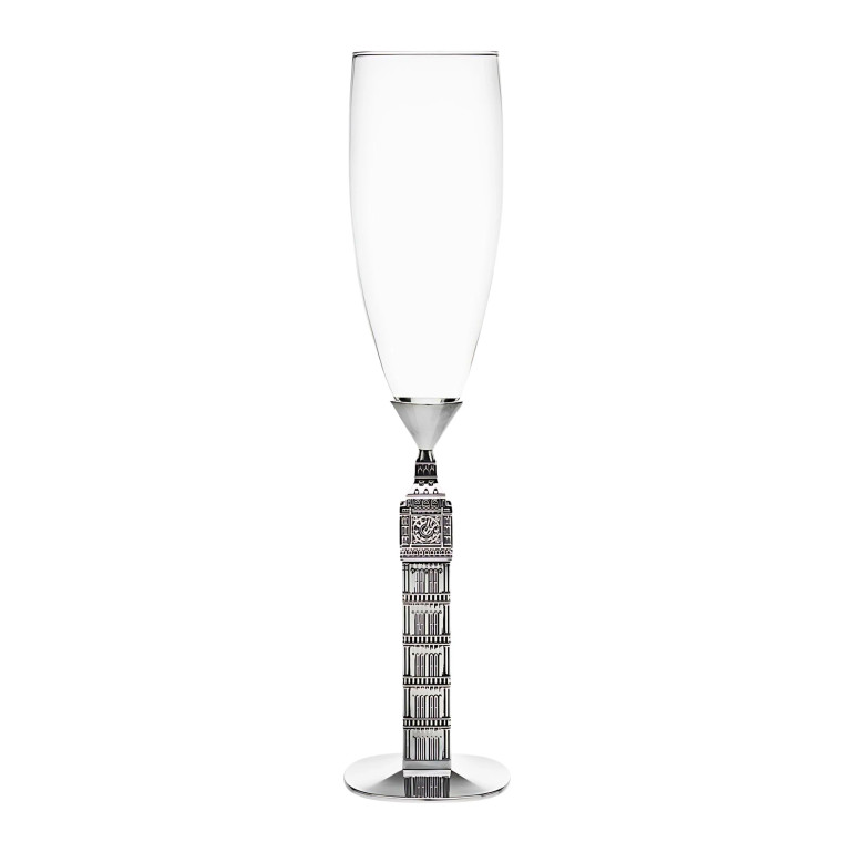 Big Ben Landmark Crystal Flute Glass – Elegant London Design