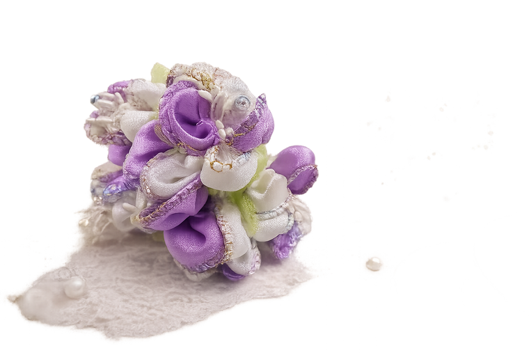 White and lilac flowers for wedding favors
 and bridal shower decorations