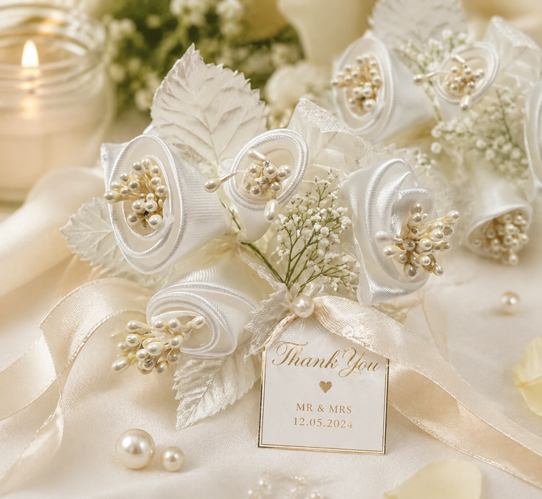 Ivory Satin Rose Flowers