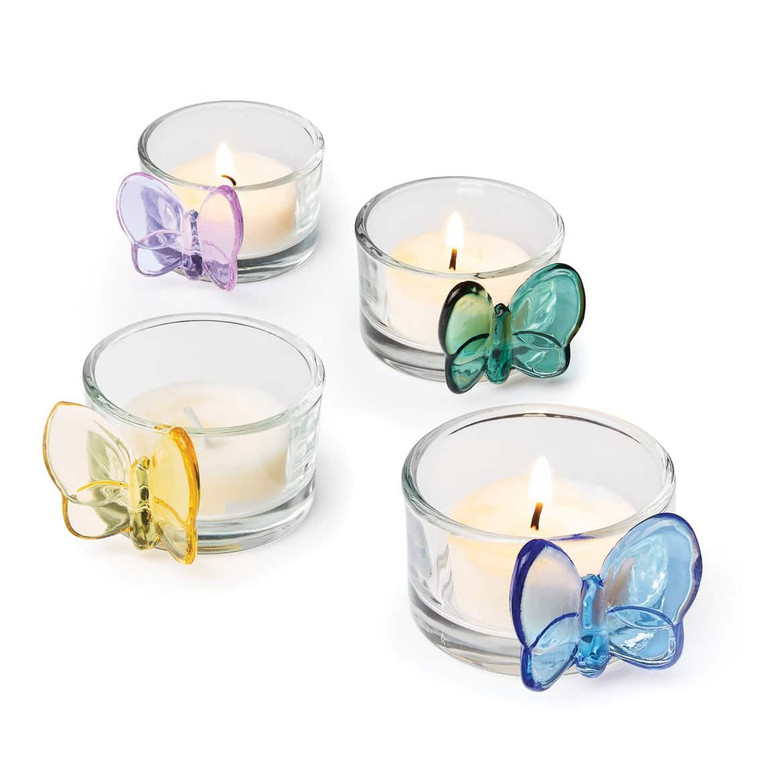 Crystal butterfly tea light candleholders rates for a wedding bridal shower and baby shower showers