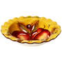 15 Inch Pasta Serving Bowl with Fruit Decor Ceramic